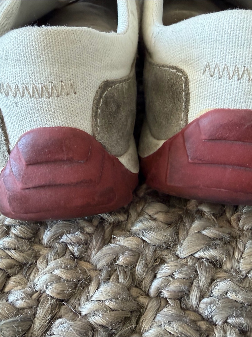 SIMPLE Vintage Beige Suede Lace-Up Sneakers Organic Looking - Picture 6 of 9